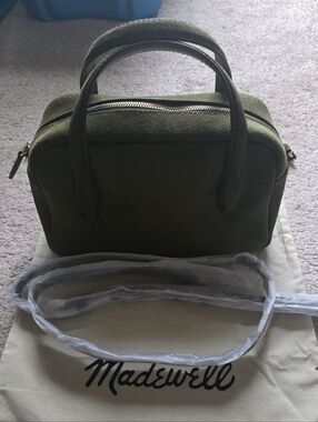 Madewell Suede Crossbody In Moss Vintage